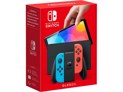 Nintendo Switch OLED Console Blauw/ Rood in Doos (Nette Staat)