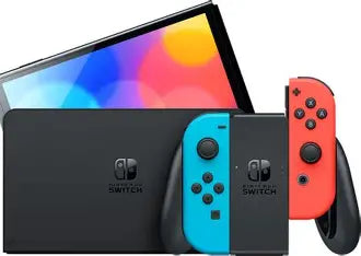 Nintendo Switch OLED Console Blauw/ Rood in Doos (Nette Staat)